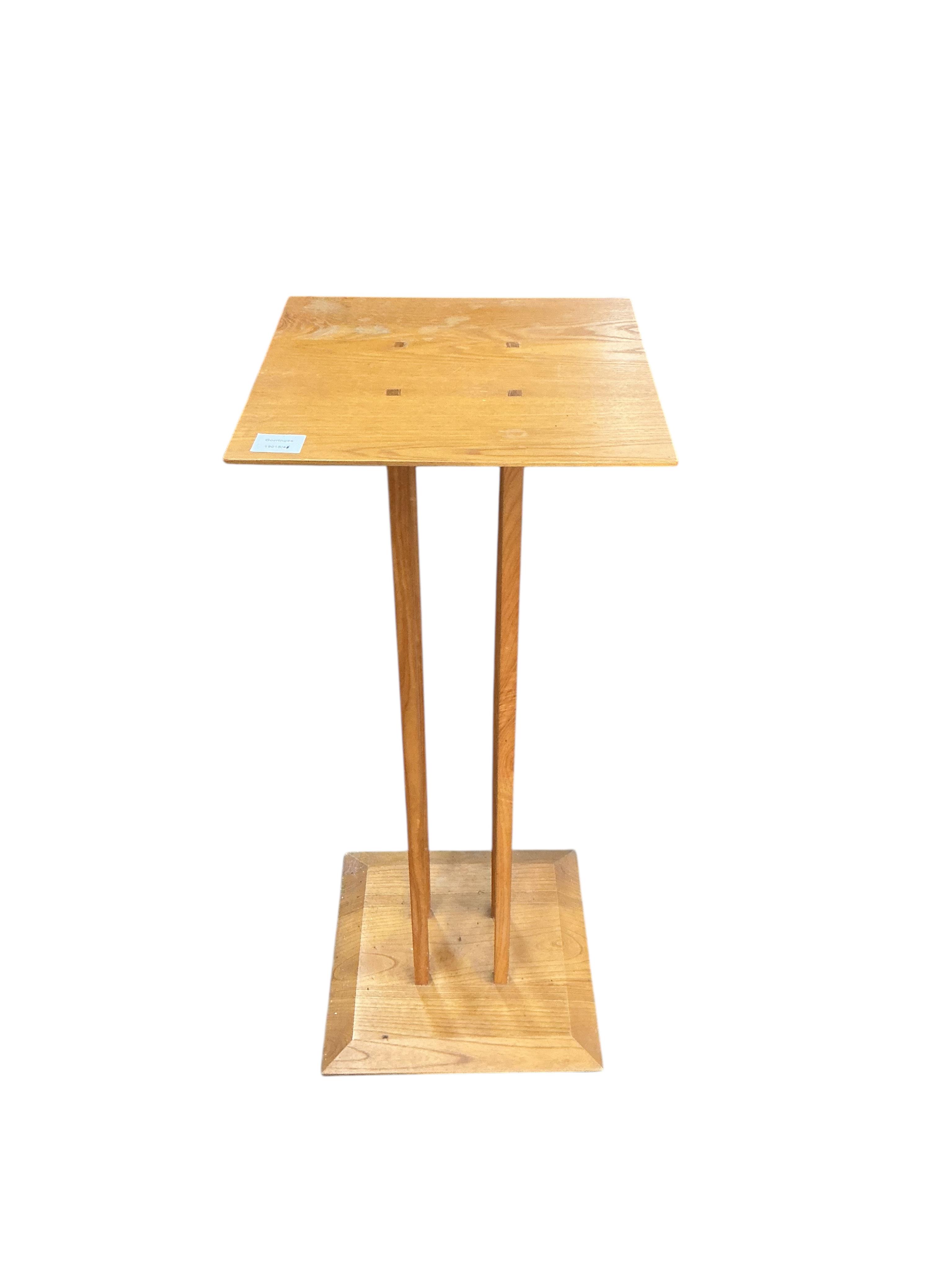 A Contemporary square topped cherry stand, by Heals, width 37cm, depth 37cm, height 90cm